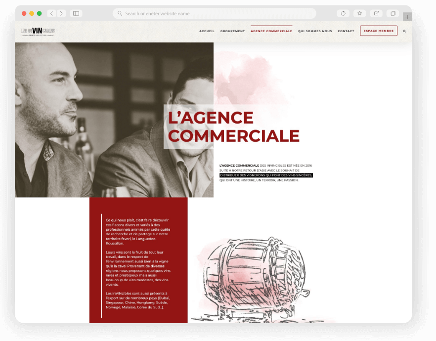 lES INVINCIBLES - marchand de vins - création de site internet Keole Agence web