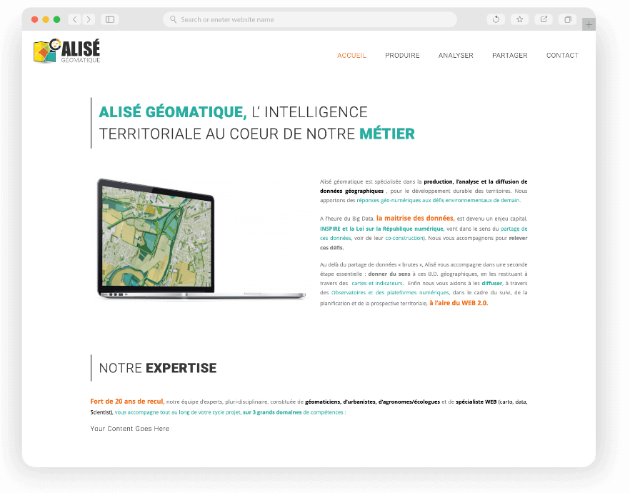 Alisé Géomatique Creation Site Internet