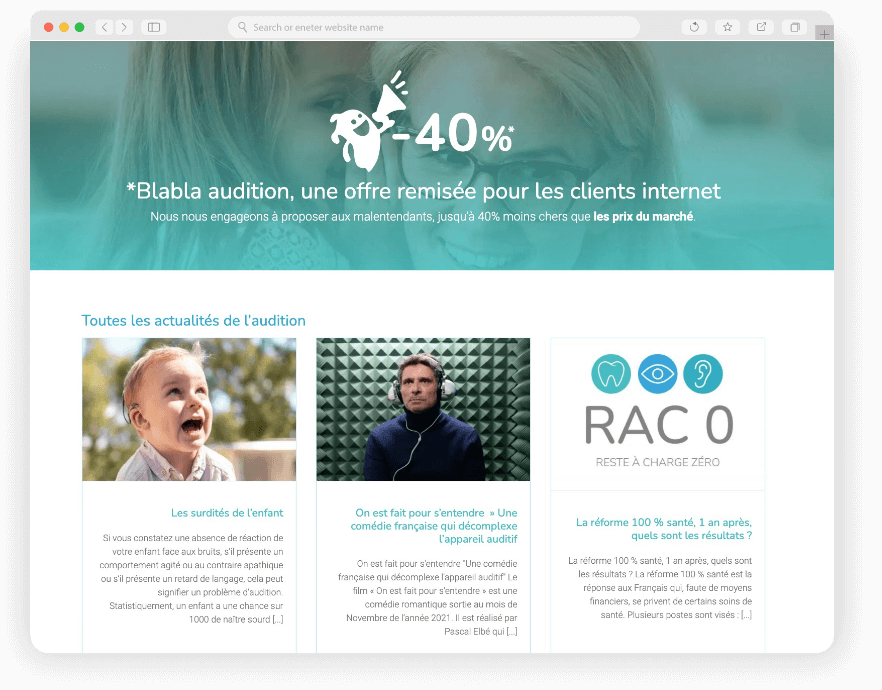 Blabla audition - site web - wordpress - Keole