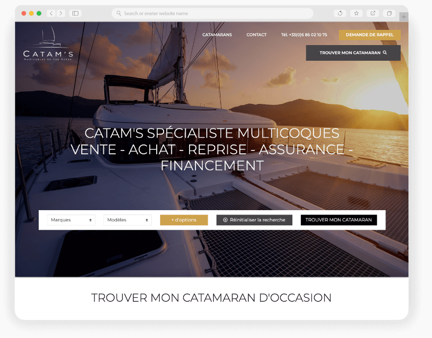 CATAM'S - VENTE DE CATAMARANS EN LIGNE - CREATION SITE INTERNET KEOLE