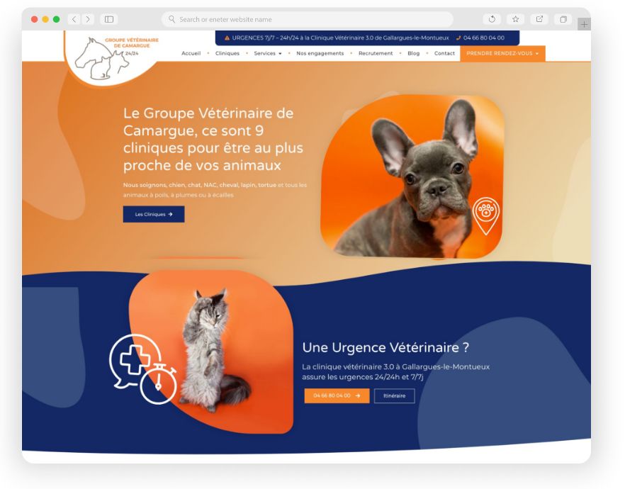 Groupe veterinaire de camargue. realisation keole.net