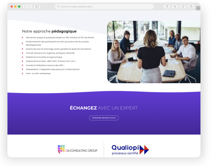 CA CONSULTING GROUP, cabinet spécialisé dans les soft skills, experts en leadership, management, communication, vente et relation client.
