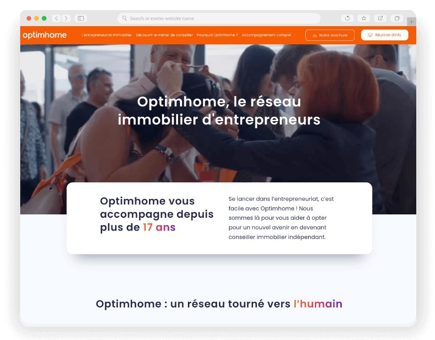 Optimhome, le réseau immobilier d'entrepreneurs
