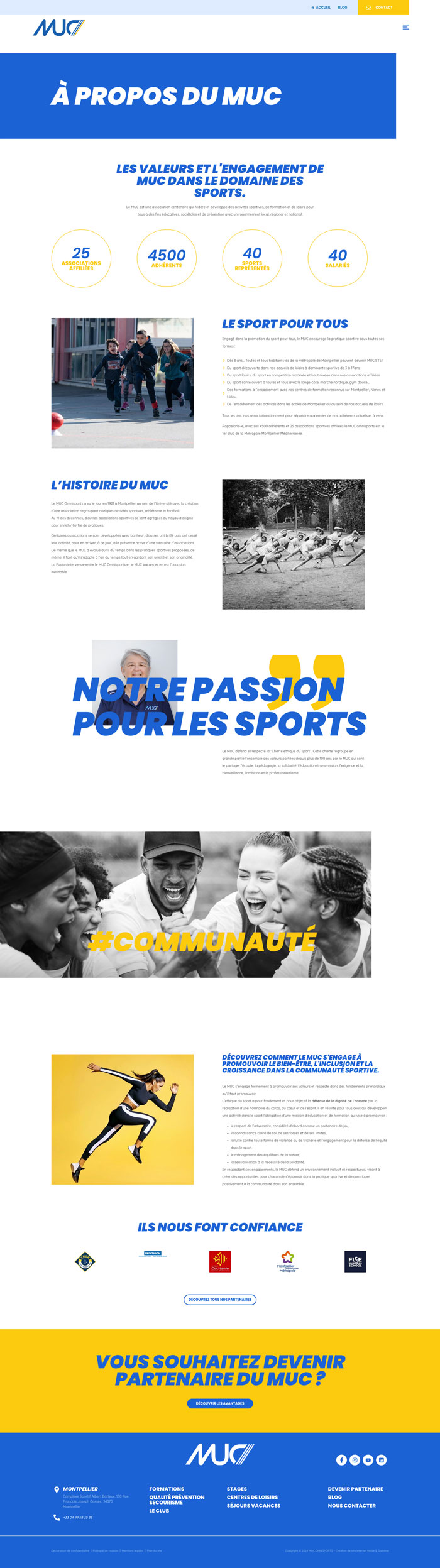 Refonte graphique du site MUC Omnisports