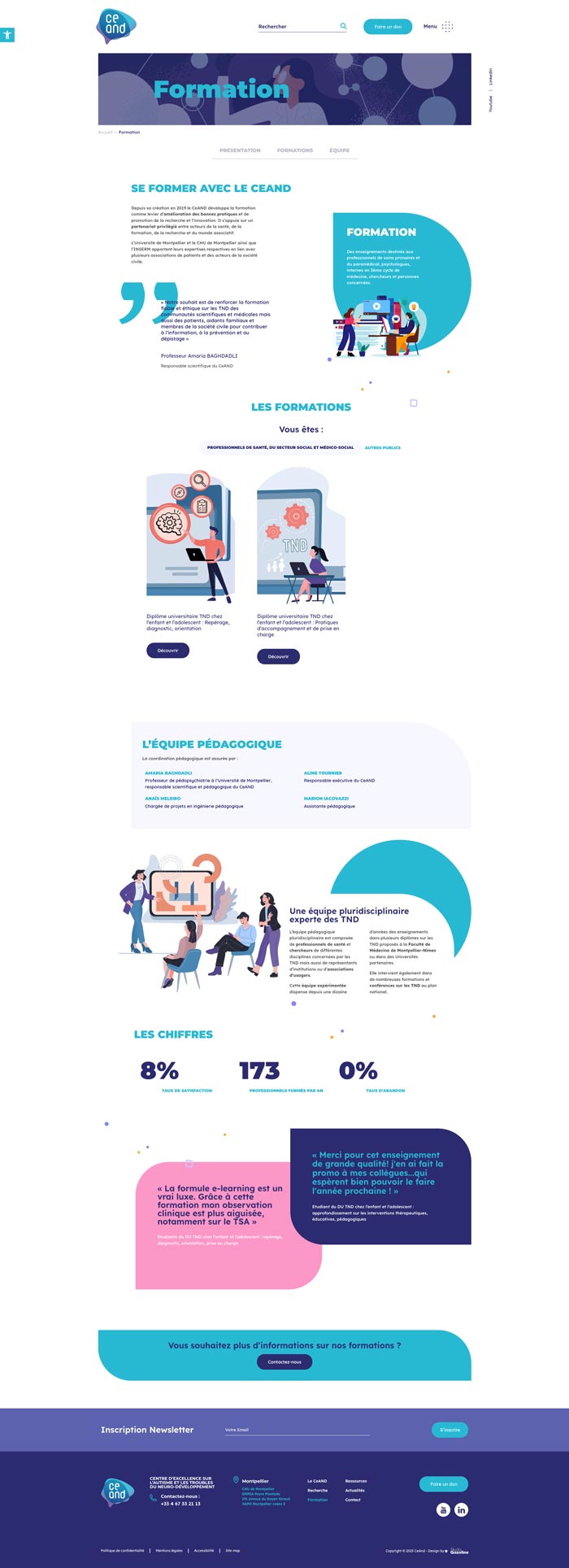 Page interne de la refonte graphique et web CeAnd