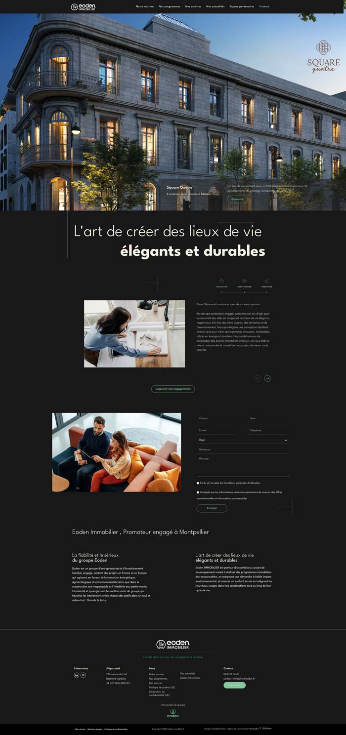 Accueil du site Eoden Immobilier