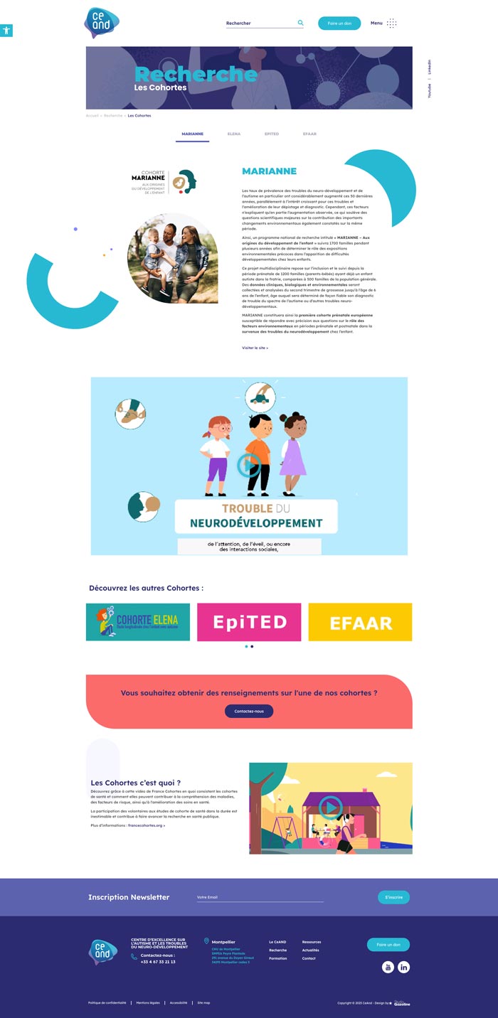 Page interne de la refonte graphique et web CeAnd
